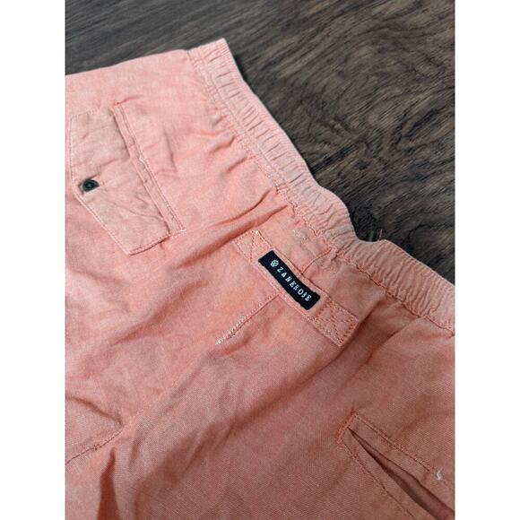 Zanerobe Mens Orange Linen Shorts - Picture 5 of 6